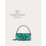 Top quality cheap valentino canada online Small Locò Shoulder Bag With 3d Embroidery for Woman in Precious Green