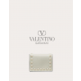Knockoff valentino Ottawa Small Rockstud Calfskin Wallet for Woman in Light Ivory
