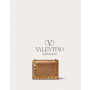 Cheap valentino canada stores Small Rockstud Metallic Grainy Calfskin Wallet for Woman in Antique Brass Dark