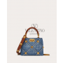 imitation valentino canada stores Small Roman Stud The Handle Bag In Denim for Woman in Denim