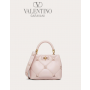 cheap knokcoff valentino canada outlet Small Roman Stud The Handle Bag In Nappa With Enameled Studs for Woman in Rose Quartz
