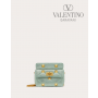copy valentino canada yorkdale Small Roman Stud The Shoulder Bag With Chain And Rhinestones for Woman in Aquamarine
