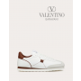 Knockoff valentino Ottawa Stud Around Low-top Calfskin And Nappa Leather Sneaker for Man in White/chocolate Brown