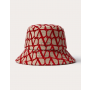 imitation valentino canada stores Toile Iconographe Bucket Hat for Woman in Beige/red