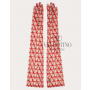 Knock off valentino canada store Toile Iconographe Long Gloves In Tulle for Woman in Beige/red