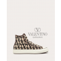 Top quality cheap valentino canada online Toile Iconographe Totaloop High-top Sneaker for Man in Beige/black