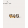 Real quality fake valentino canada Vlogo Chain Metal Ring for Man in Gold/palladium