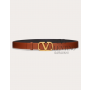 Shop replica valentino canada yorkdale Vlogo Signature Calfskin Belt for Man in Saddle Brown