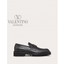 Fake Valentino toronto Vlogo Signature Calfskin Loafer for Man in Black