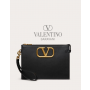 fakes valentino Ottawa Vlogo Signature Calfskin Pouch for Man in Black