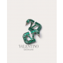 Replica valentino yorkdale toronto Vlogo Signature Earrings for Woman in Palladium/emerald