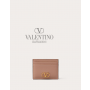 Fake Valentino toronto Vlogo Signature Grainy Calfskin Cardholder for Woman in Rose Cannelle