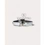fakes valentino Ottawa Vlogo Signature Leather Bracelet for Man in Silver/black
