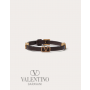 copy valentino canada yorkdale Vlogo Signature Leather Bracelet for Woman in Fondant