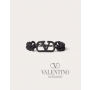 Top quality cheap valentino canada online Vlogo Signature Metal Bracelet With Rubber-effect Finish for Man in Black