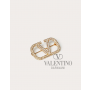 Cheap valentino canada stores Vlogo Signature Metal Brooch With Swarovski® Crystals for Woman in Gold