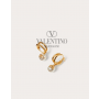 copy valentino canada yorkdale Vlogo Signature Metal Earrings With Swarovski® Pearls for Woman in Gold