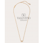 Shop fake valentino yorkdale toronto Vlogo Signature Metal Necklace for Man in Gold