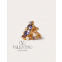 Discount valentino canada locations Vlogo Signature Metal Ring With Pearls And Crystals for Woman in Gold/purple