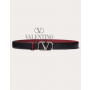 Knock off valentino canada store Vlogo Signature Reversible Elk-print Calfskin Belt 30 Mm for Man in Black/ruby