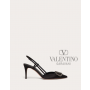 Buy knockoff valentino canada online Vlogo Signature Satin Slingback Pumps 80mm for Woman in Black