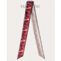 AAA quality fake valentino canada sale Vlogo Signature Silk Bandeau Scarf for Woman in Pink/red