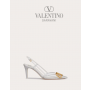 Shop fake valentino yorkdale toronto Vlogo Signature Slingback Pump In Transparent Polymer Material 80mm for Woman in Optical White/transparent