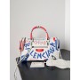 Balenciaga City Classic Graffiti Medium Bag 30CM White Blue