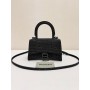 Balenciaga Crystal-embellished Hourglass Mini Tote Bag Black