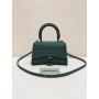 Balenciaga Crystal-embellished Hourglass Mini Tote Bag Green