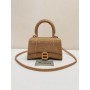Balenciaga Crystal-embellished Hourglass Mini Tote Bag Brown