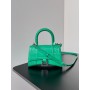 Balenciaga Hourglass Mini Handbag 19CM Crocodile Embossed Green
