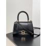 Balenciaga Large Hourglass Handbag 23CM Shiny Calfskin Black