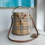 Burberry Brown Small Check Tb Bucket Bag