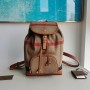 Burberry Check and Leather Backpack Brown