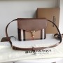 Burberry Derby Calfskin House Check Small Macken Crossbody Bag Brown