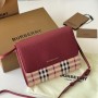 Burberry Haymarket Check Small Loxley Crossbody Red