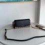 Burberry House Check and Leather Wallet with Chain Black