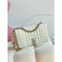 Burberry Lola Shoulder Bag Quilted Leather White