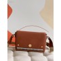 Burberry Vintage Check and Leather Note Bag Tan