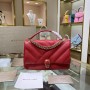 Bvlgari Serpenti Cabochon Agate Bag Calf Leather Red