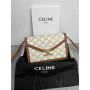 Celine Enveloppe Triomphe Bag Canvas Calfskin White