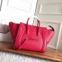 Celine Micro Luggage Handbag Drummed Calfskin 30CM Red