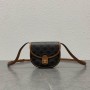 Celine Mini Besace Triomphe Canvas Calfskin Tan