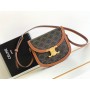 Celine Teen Besace Triomphe Logo Print Bag Calf Leather Tan