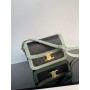 Celine Teen Triomphe Bag Triomphe Canvas Calfskin Green