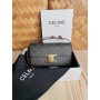 Celine Triomphe Logo Print Calfskin Shoulder Bag