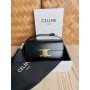 Celine Triomphe Shiny Calfskin Shoulder Bag Black