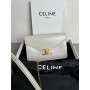 Celine Wallet On Chain Triomphe Shiny Calfskin White