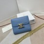Celine Wallet Triomphe In Shiny Calfskin Blue